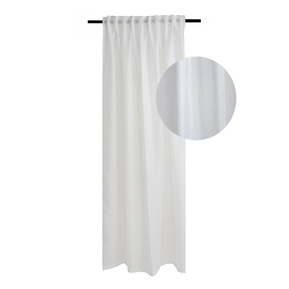 Firana z taśmą SHINY CHIC 140x270 optical white